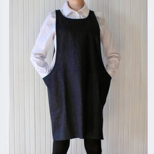 GDS Cloth Goods Smock Dress Womans Raw Denim Minimal Sustainable Ethical